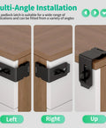 90 Degree Heavy Duty 304 Stainless Steel Padlock Hasp Lock installed on desk drawer in multiple angles for security