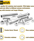 254 Piece 304 Stainless Steel Nuts and Bolts Kit With Flat Spring Washers Ten Common Sizes Fully Threaded display