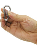 Hand holding 304 Stainless Steel Carabiner 2 Inch M5 Screw Lock Heavy Duty Rustproof Clip for Gym and Outdoor Use