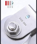 Close-up of 2pcs U-Groove Caster Wheel, Heavy Duty Sheaves Track Pulley, 304 Stainless Steel Directional Roller, 360° Rotating Ring