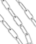 Close-up of ✝️ 49 Feet 1/8 Inch 304 Stainless Steel Link Proof Coil Chain, Light Duty Chain Link Bulk, Metal Chain Links