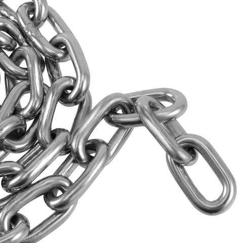 ✝️ 1/4 Inch x 13ft 304 Stainless Steel Coil Chain, 6mm x 4mThick Proof Coil Chain, Heavy Duty Metal Chain, 1322 lbs(600kg) WLL