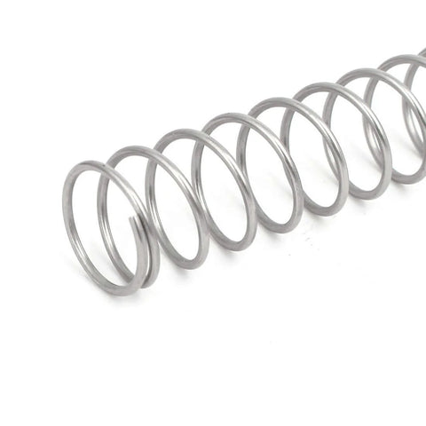 Close-up of Heavy Duty 304 Stainless Steel Compression Spring With 20mm Outer Diameter 1.5mm Wire Size 305mm Free Length Silver Tone