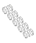 Five Piece 304 Stainless Steel Compression Spring Set With 9mm Outer Diameter And 0.6mm Wire, 15mm Free Length, Silver Tone