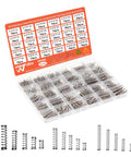 304 Stainless Steel Compression Springs Assortment Kit With 470 Pieces, 30 Sizes, in a plastic storage box