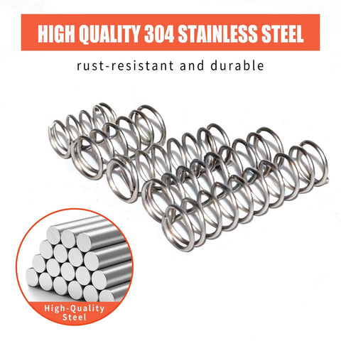 304 Stainless Steel Compression Springs Assortment Kit With 470 Pieces, 30 Sizes, Pro Grade Hardware Spring Set shown.