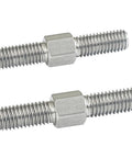 Double End Thread Rod Set 304 Stainless Steel Left Right Hand Threads M4 To M16 pack of 2, close-up view