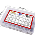 Rock Solid 360 Piece 304 Stainless Steel Dowel Pin Kit With 24 Sizes M2 M3 M4 And M5 displayed in clear storage box