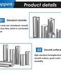 Premium 220 Pieces 304 Stainless Steel Dowel Pin Kit With 22 Sizes M2 M3 M4 M5 Cylindrical Shelf Support Pins details