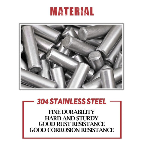 Pro Grade Stainless Steel Dowel Pin Shelf Support Kit 110 Piece Assortment With Hardened 304 Stainless Durable Pins
