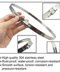 4 Pack 6 Inch Adjustable 304 Stainless Steel Duct Clamps Hose Clamps For Air Ducting Worm Drive Clamp Pipe Clamp Rustproof Waterproof Corrosion Resistant Durable And Long Lasting Fits 141mm To 165mm shown in hand