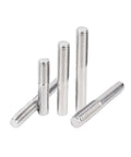 Four 304 Stainless Steel Extension Rods M3-M6 Half Threaded Studs 50-500mm showcasing half threading and durable finish.