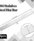 Six Pack 304 Stainless Steel Flat Bar Trim Strips 3mm Thick Rustproof Molding 8 By 1 Inch for mirror frames and decor.