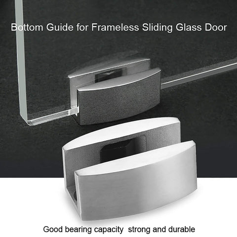304 Stainless Steel Floor Guide For Frameless Sliding Shower Doors Bottom Guide Replacement Hardware For Smooth Glass Door Operation Durable Floor Mounted Alignment Stoppers Buffers installed view