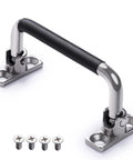 304 Stainless Steel Foldable Cabinet And Drawer Pull Handles With Rubber Grip 90 Degree Folding Four And A Half Inch Length Space Saving