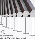 Heavy Duty 304 Stainless Steel Hex Rod Bar With 16mm Across Flats Five Eighths Inch Hex Cross Section And 200mm Length Built To Last For Machine Work Petrochemical And Medical Equipment By Feelers