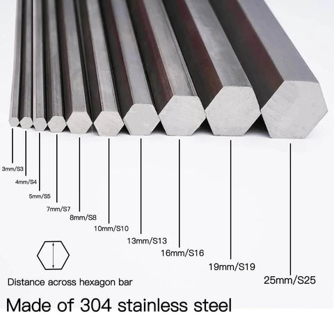 Heavy Duty 304 Stainless Steel Hex Rod Bar With 16mm Across Flats Five Eighths Inch Hex Cross Section And 200mm Length Built To Last For Machine Work Petrochemical And Medical Equipment By Feelers