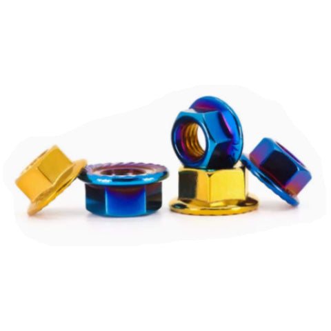 ✝️ 304 Stainless Steel Hexagonal Flange nut 10 Pieces Titanium Plated Flange Gold Plated blued nut M4M5M6M8M10