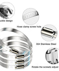 4 Pack 3 Inch Hose Clamps 304 Stainless Steel Worm Gear Adjustable Duct Clamps 2.4 To 3.2 Inch Diameter For Dryer Vent Air Duct Fuel Line