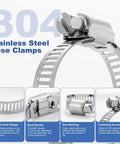 Close-up of 40 Piece Hose Clamp Set With 304 Stainless Steel Assortment, showing design details and features.