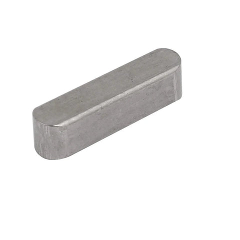 304 Stainless Steel Key Stock Set 20x5x5mm With Round Ends Undersized Tolerance Keystock single piece close-up.