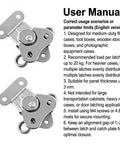 Sturdy 304 stainless steel latch set with a compact 2x1.5 inch footprint, four-pack for secure lid closure on cases, front view.