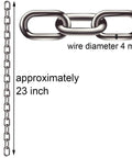 ✝️ 2 Pcs 5/32 x 23 Inch Link Chain 304 Stainless Steel Coil Chain for Transport Tie Down Binder Chain Pulling Towing Hanging, Home, Camping, Pet Towing, 4mm, shown in diagram with measurements.