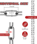 Diagram of 304 Stainless Steel Link Chain, 5/64in-33ft, showing individual link size and features