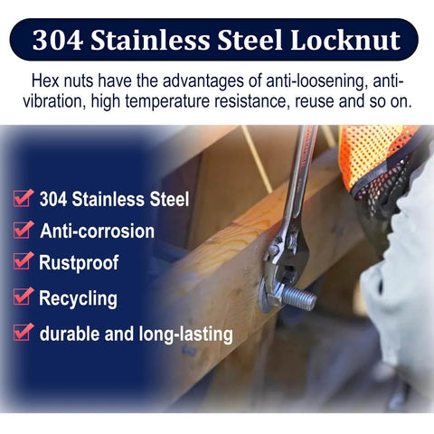Quarter Inch 20 Stainless Steel Hex Nuts 304 A2-70 130 Pack Coarse Thread Hardware installation demonstration