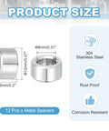 Stainless Steel M8 Spacers Set 8mm ID x 12mm OD x 5mm Long Round Bushing Standoffs For 5 16 Inch Screws Bolts Nuts 12 Pieces Made From 304 Grade Stainless Durable Spacing For Rotating Assemblies And Mechanical Projects