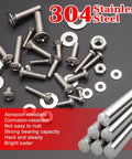 304 stainless steel screws, nuts, and washers from ✝️ Twidec/1281PCS Nuts and Bolts Assortment Kit, corrosion and abrasion resistant