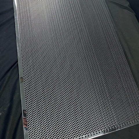 Tough As Nails 304 Stainless Steel Perforated Metal Sheet 48x24 Inches 19 Gauge Expanded Mesh With Hexagonal Holes One Quarter Inch Openings