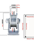 Pulley,Pulley Wheel, 304 Stainless Steel Pulley Groove Sliding Gate Roller Track Wheel,Heavy Duty Caster,2pcs,Mute Double Bearings,for Wire Rope Rail,Sliding Door(H Type,Slot Width 16MM) shown from side with measurements