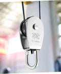 304 Stainless Steel Single Block Pulley 3 Pack Heavy Duty Swivel Pulley for Lifting Rope Pulling and DIY Projects close-up view