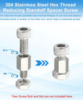304 Stainless Steel Hex Thread Reducing Standoff Spacer Screw with M8 and M10 Hex Heads