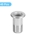 Rivet Nuts Thread Size 10 32 304 Stainless Steel Knurled Flat Head Threaded Inserts For Metal And Plastic 40 Pack