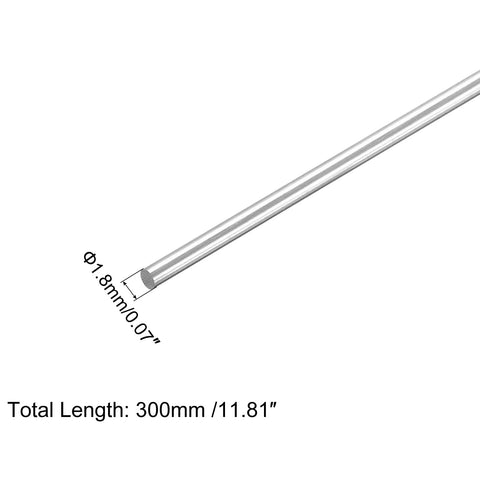 Sturdy 304 Stainless Steel Round Rods For DIY Models And Craft Projects Pack Of 10 1.8mm By 300mm Solid Shafts For Model Cars