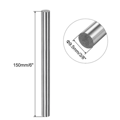 304 Stainless Steel Round Rod Three Eighths Inch Diameter Six Inch Length Pack Of Five For DIY Projects And Metalworking