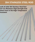 Solid Stainless Steel Rods 304, 1/16 Inch Diameter By 12 Inch Length, 10 Piece Pack displayed against a neutral background.