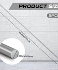 Two Pack 304 Stainless Steel Round Rod 0.236 Inch Diameter 36 Inch Length Beefy Heavy Duty Solid Round Shaft Bar For DIY Crafting Model Building Lathe Machining And Home Repair Yaocom diagram showing dimensions