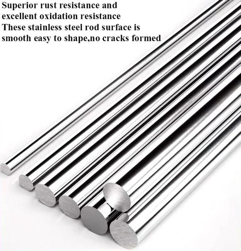 Two Pack Twelve Inch Long Three Eighths Inch Diameter 304 Stainless Steel Solid Round Rods For Metalworking And DIY Crafts Pro Grade