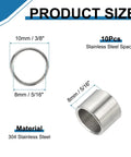 304 Stainless Steel Round Spacers Pack Of 10 Bore Five Sixteenths Inch OD Three Eighths Inch Length Five Sixteenths Inch Unthreaded Screw Standoffs For Five Sixteenths Inch ID Screws Bolts And Rods product with dimensions and material specifications.
