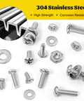 358 Pcs Machine Screws and Nuts Assortment Kit with #6-32 #8-32 #10-24 Phillips Pan Head Bolts made from 304 Stainless Steel