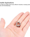 Locking 10mm Shaft Collars With Set Screws For Precision Positioning And Stops, 15mm Outer Diameter, shown in hand for scale