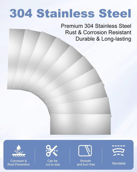 Pro Grade 30 Piece Shim Stock Set In 304 Stainless Steel, fanned shims showcasing rust and corrosion resistance features.