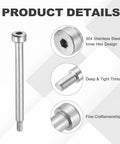 Industrial Grade Stainless Steel Shoulder Bolt Set 16 Pack 4mm Shoulder Diameter 40mm Length