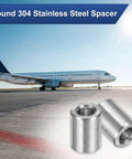 10 Pcs M3 304 Stainless Steel Spacers 3mm ID By 6mm OD By 8mm Length Standoff Bushings with airplane in background