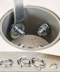 Spring Lock Washers Assortment Kit 1000 Pack 304 Stainless Steel M2 To M12 in use and displayed