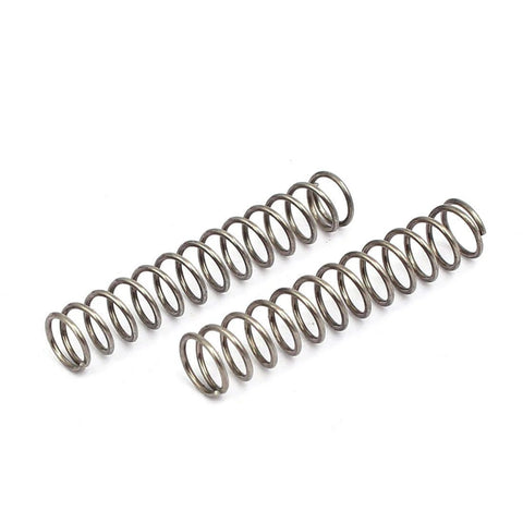 304 Stainless Steel Compression Spring 6mm Outer Diameter, 0.6mm Wire Size, 30mm Free Length, silver tone, two springs visible