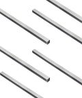 Six Piece Set Of 0.25 Inch By 0.25 Inch By 12 Inch 304 Stainless Steel Square Bar Key Stock for DIY projects and metalworking.